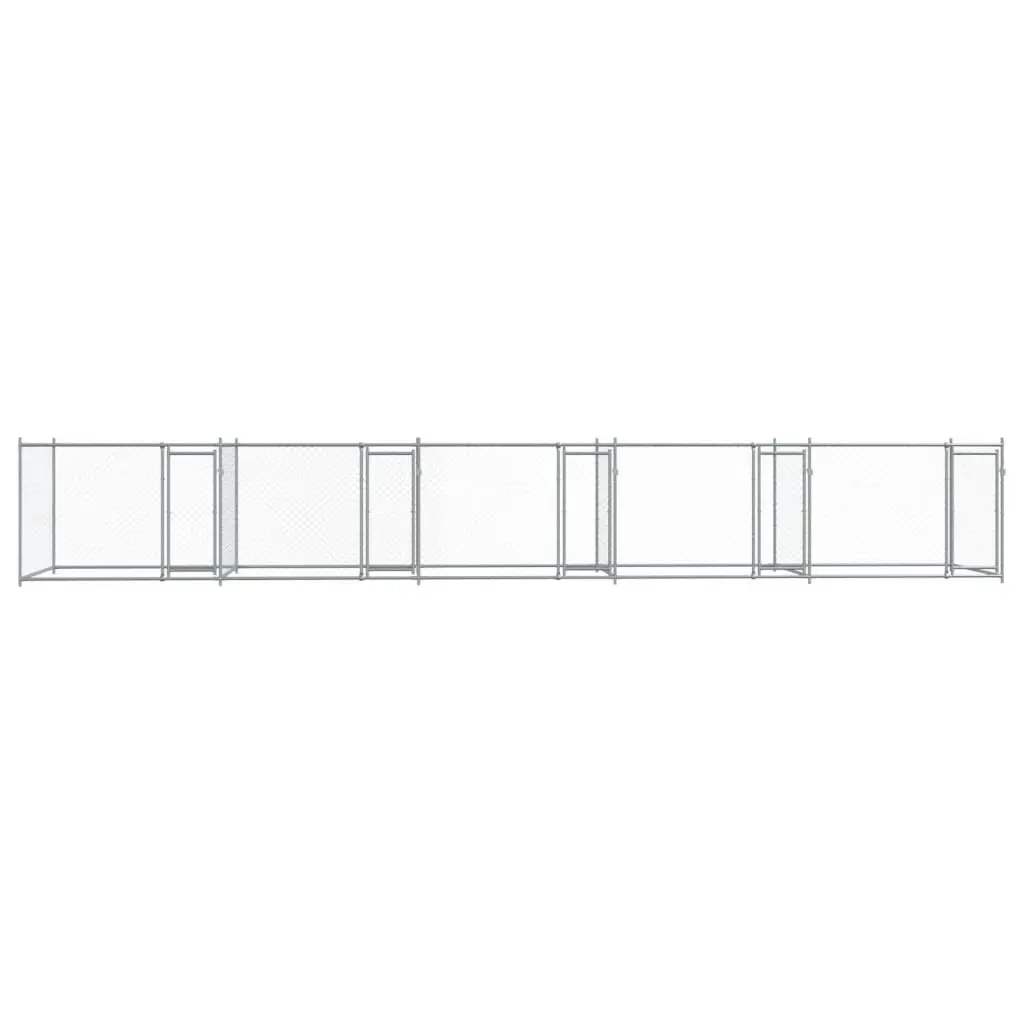Grey Galvanised Steel Dog Cage for Pets