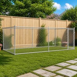 Sturdy Outdoor Dog Cage and Kennel Run in Grey