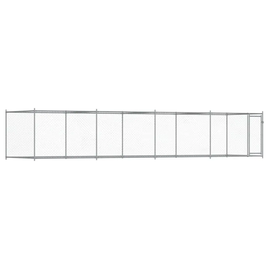 Grey Outdoor Dog Cage with Lockable Door