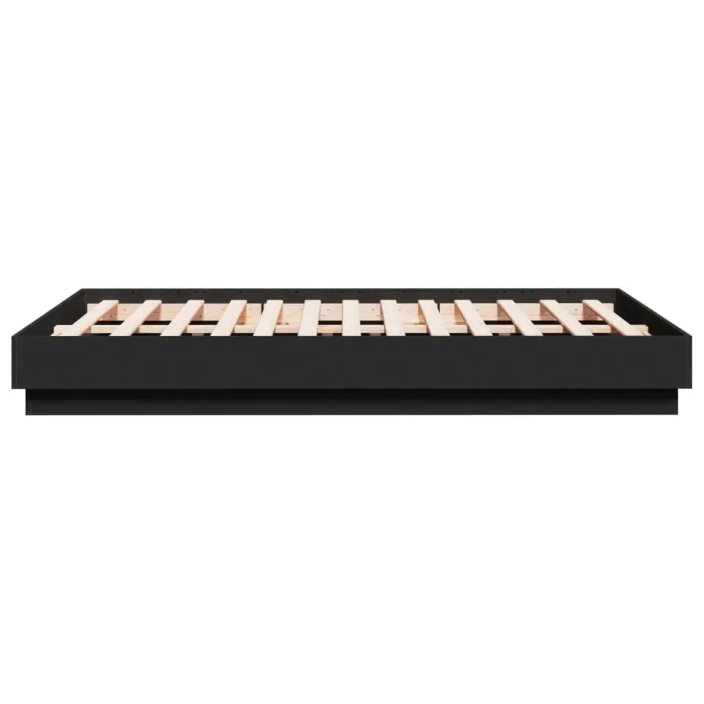 Black Bed Frame with RGB LED Lights 135x190cm