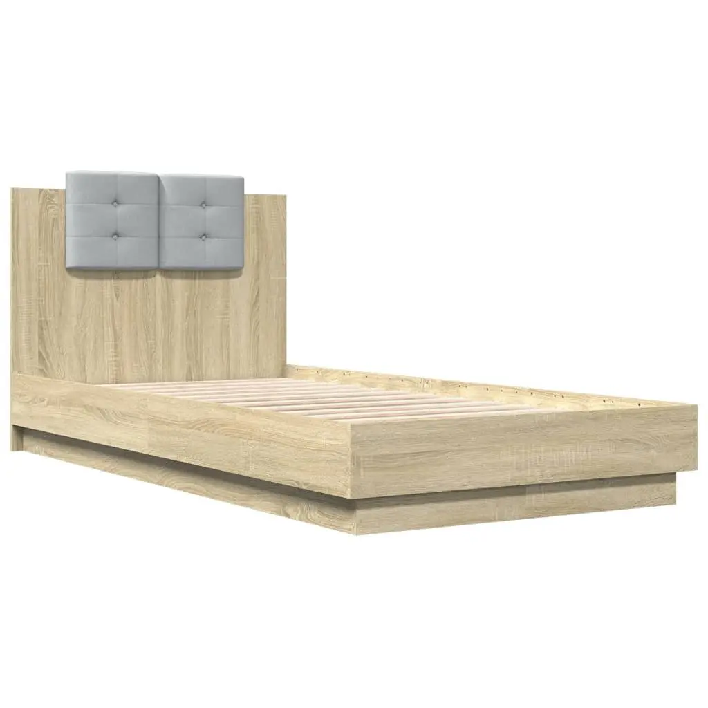 Bed Frame with Headboard in Sonoma Oak 90x190 cm