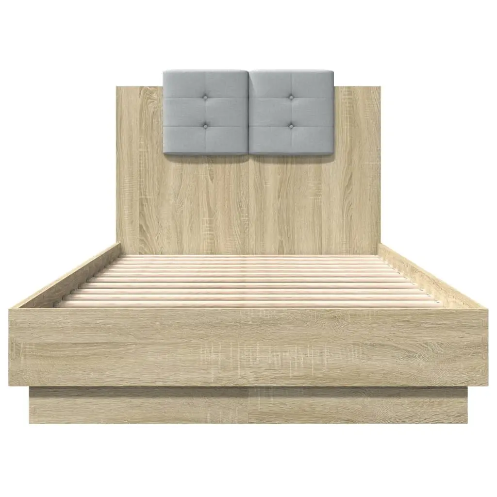 Bed Frame with Headboard in Sonoma Oak 90x190 cm