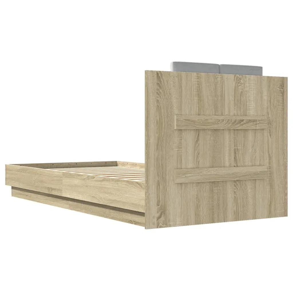 Bed Frame with Headboard in Sonoma Oak 90x190 cm