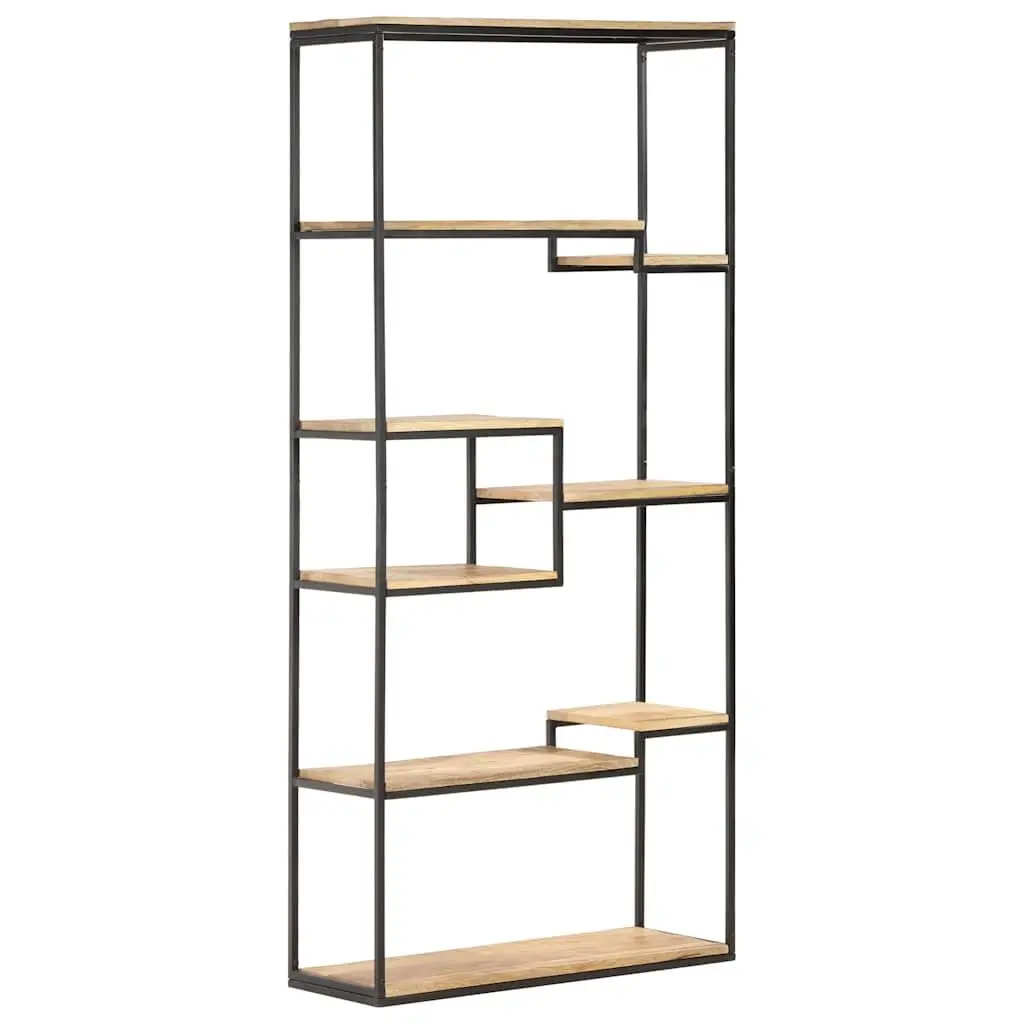 Bookcase Rough Mango Wood 80x30x180 cm Brown