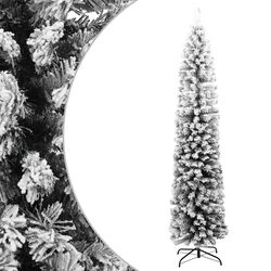 240cm Slim Flocked Artificial Christmas Tree for Holiday Cheer