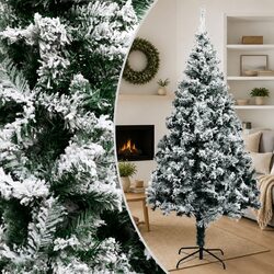 210cm Green PVC Flocked Artificial Christmas Tree