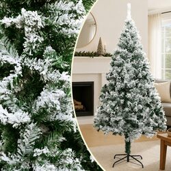 240cm Green Flocked Snow Artificial Christmas Tree
