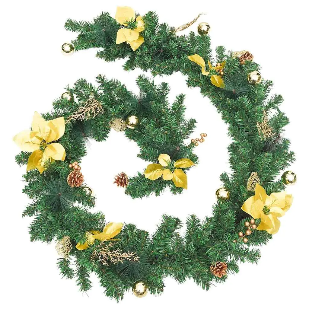 Christmas Garland with LED Lights 2.7m Green