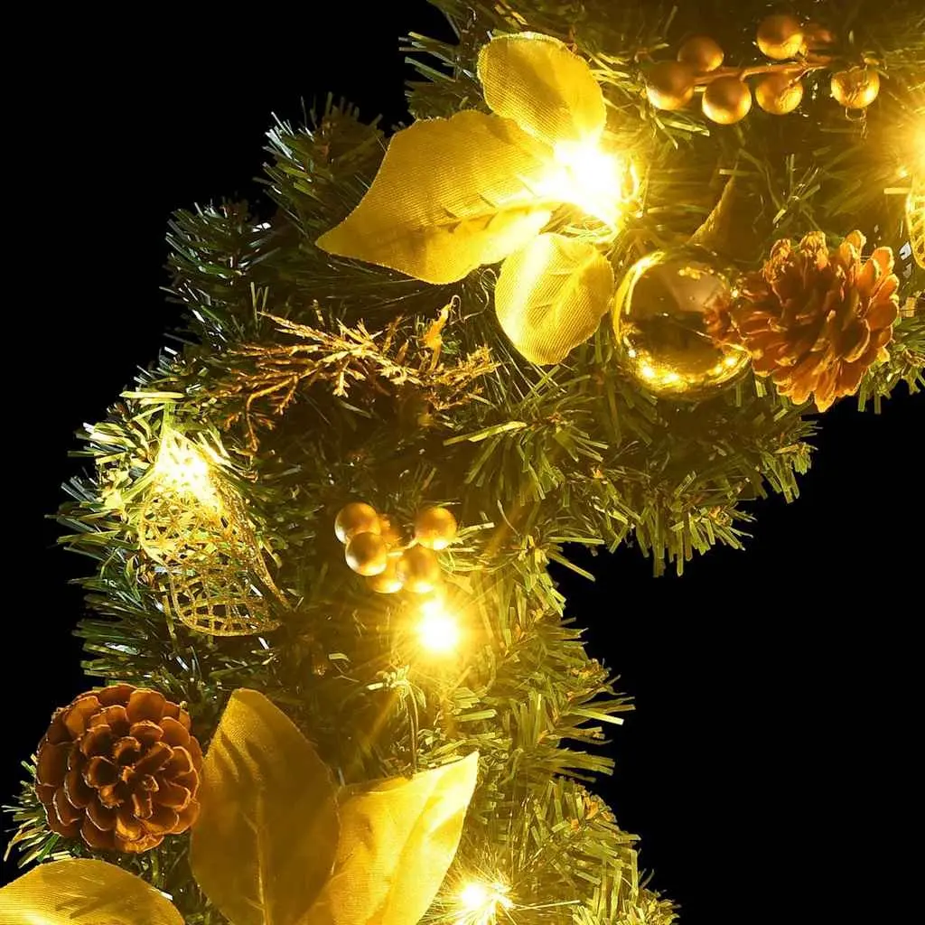Christmas Garland with LED Lights 2.7m Green