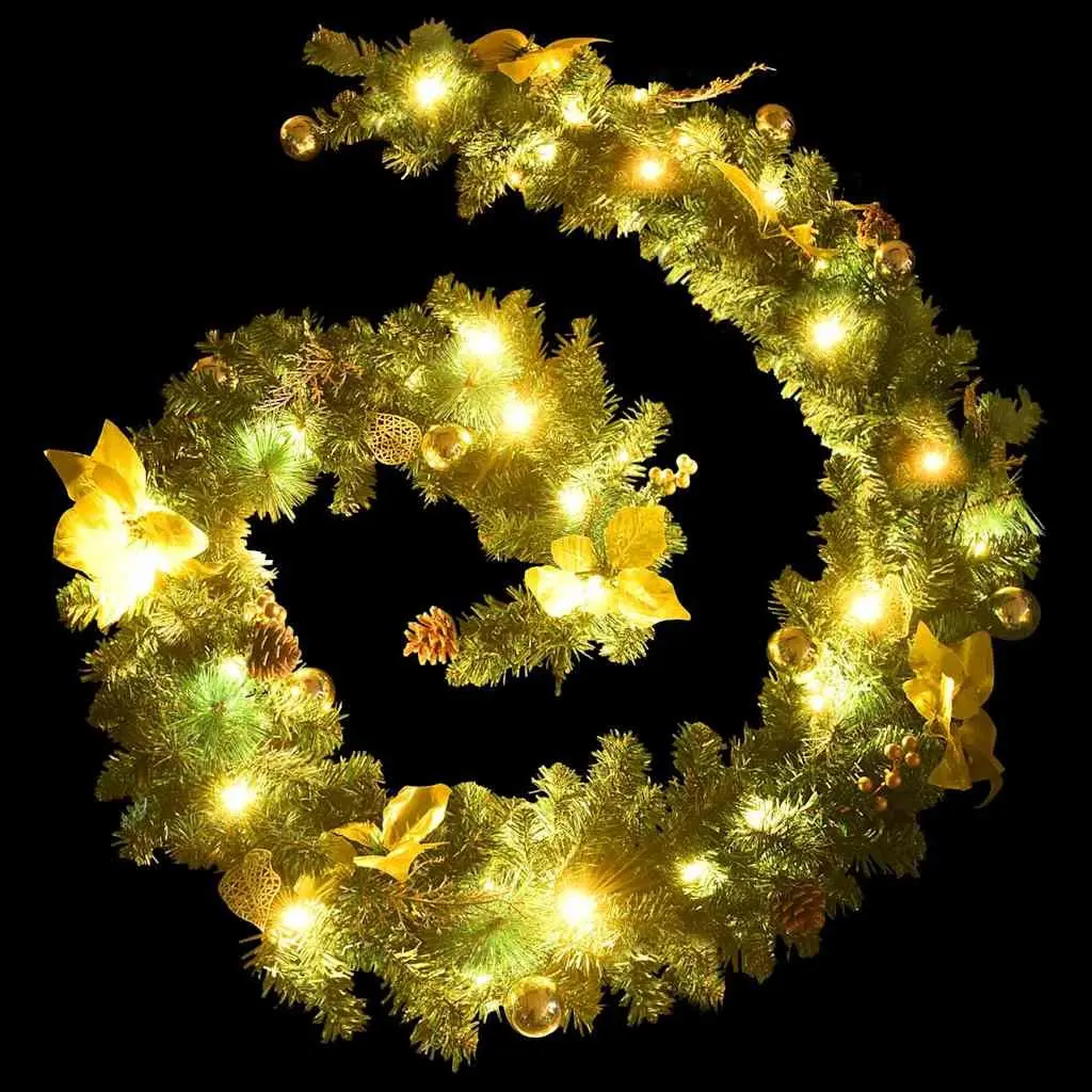Christmas Garland with LED Lights 2.7m Green