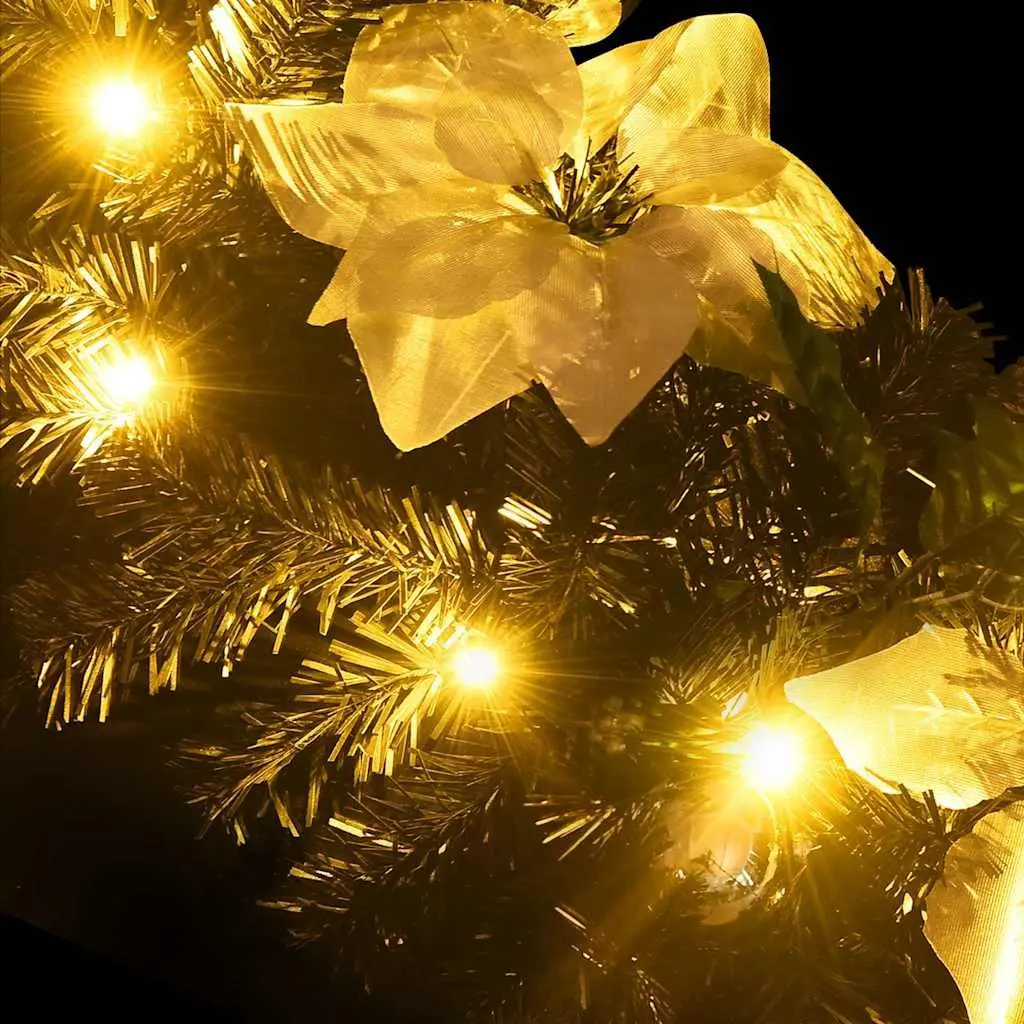 Christmas Garland LED Lights PVC 2.7m Black Silver