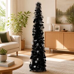 120cm Black Pop-up Artificial Christmas Tree for Holidays