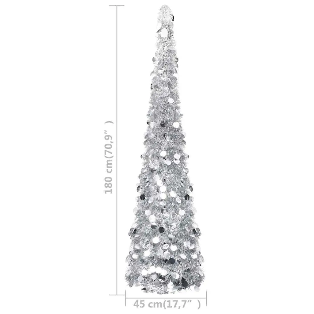 Silver 180 cm Collapsible Pop-up Christmas Tree