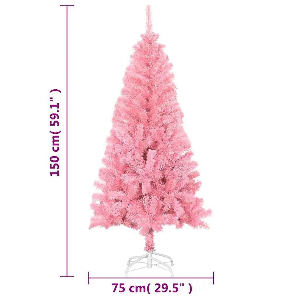 150cm Pink PVC Artificial Christmas Tree with Stand
