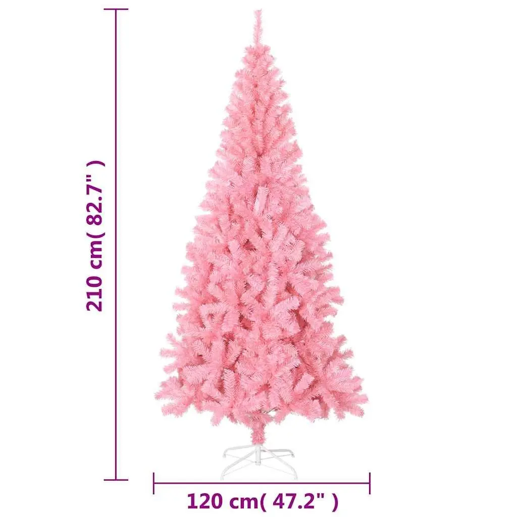 210cm Pink Artificial Christmas Tree for Festive Decor