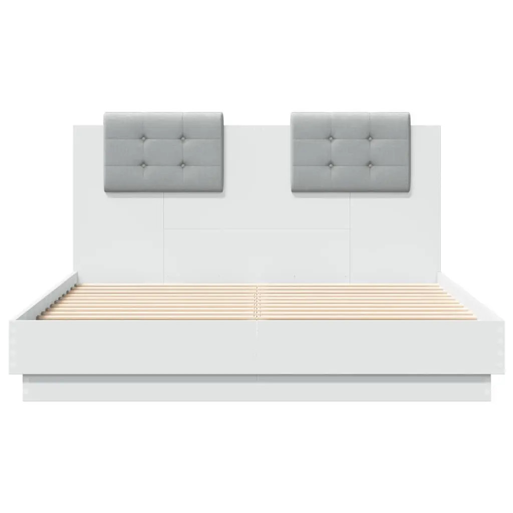 RGB LED Light Bed Frame with Durable Headboard 135x190 cm