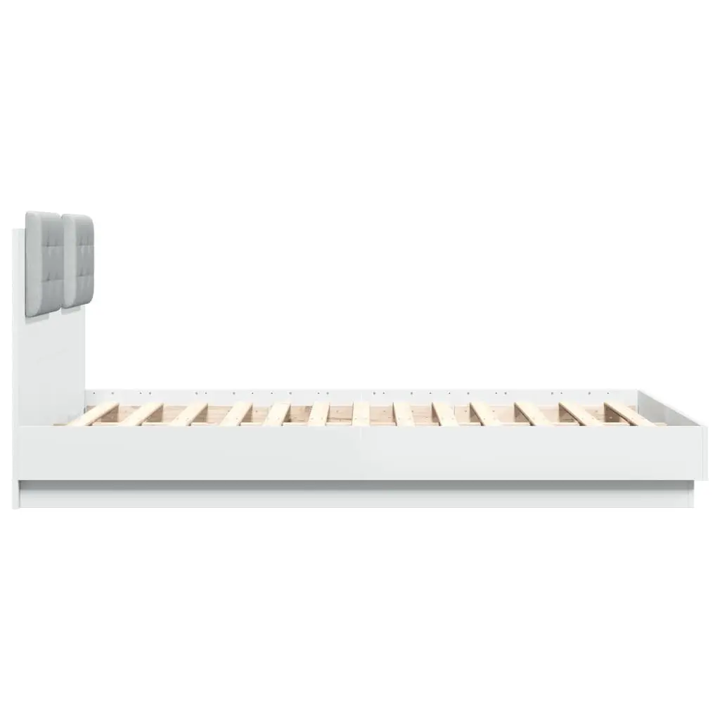 RGB LED Light Bed Frame with Durable Headboard 135x190 cm