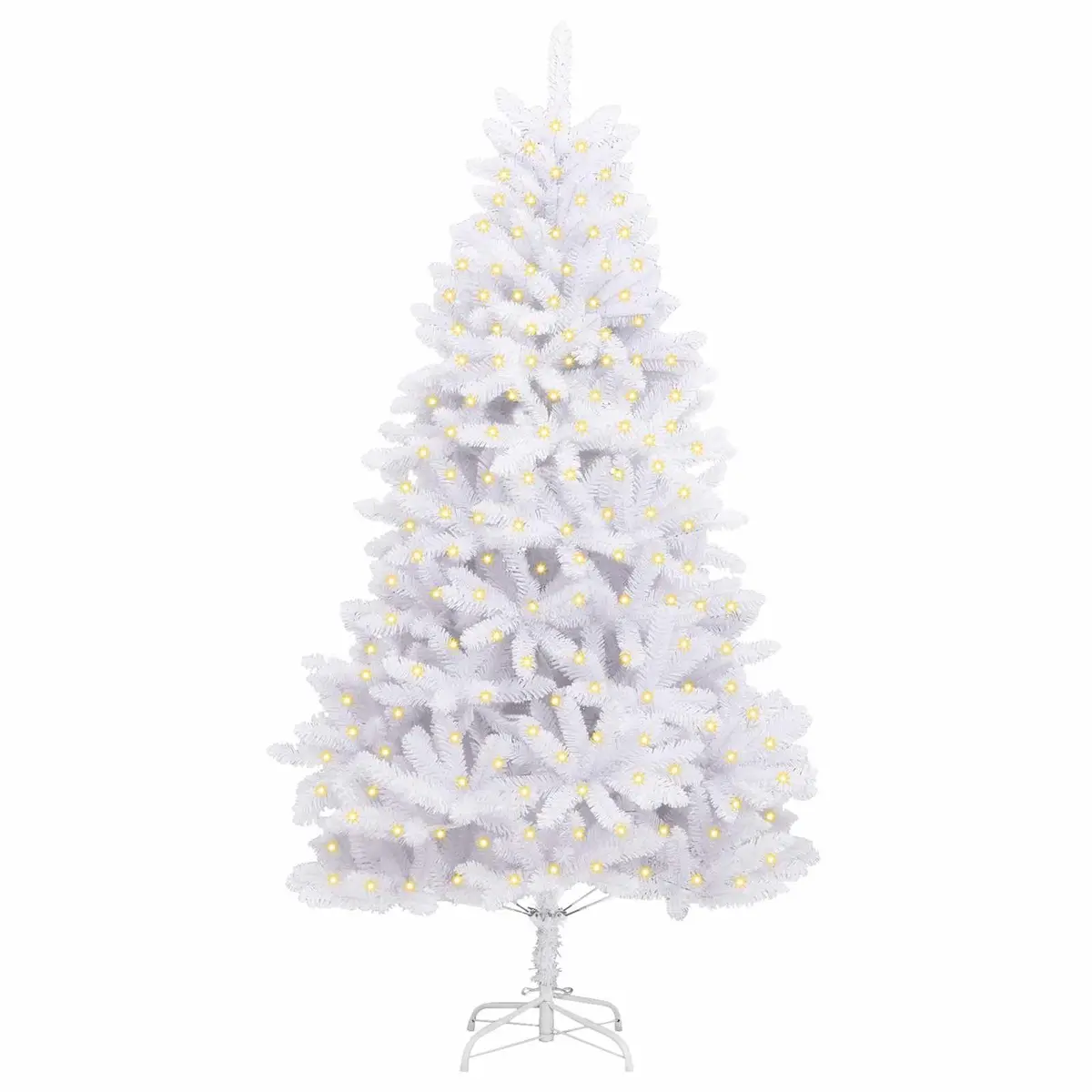 Artificial Christmas Tree PVC 180cm White Hinged Branches