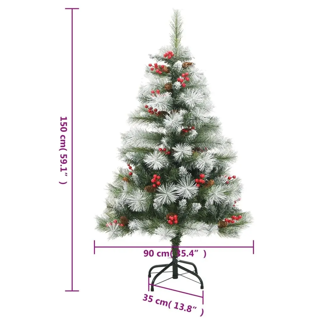 150cm Artificial Hinged Christmas Tree with 150 LEDs