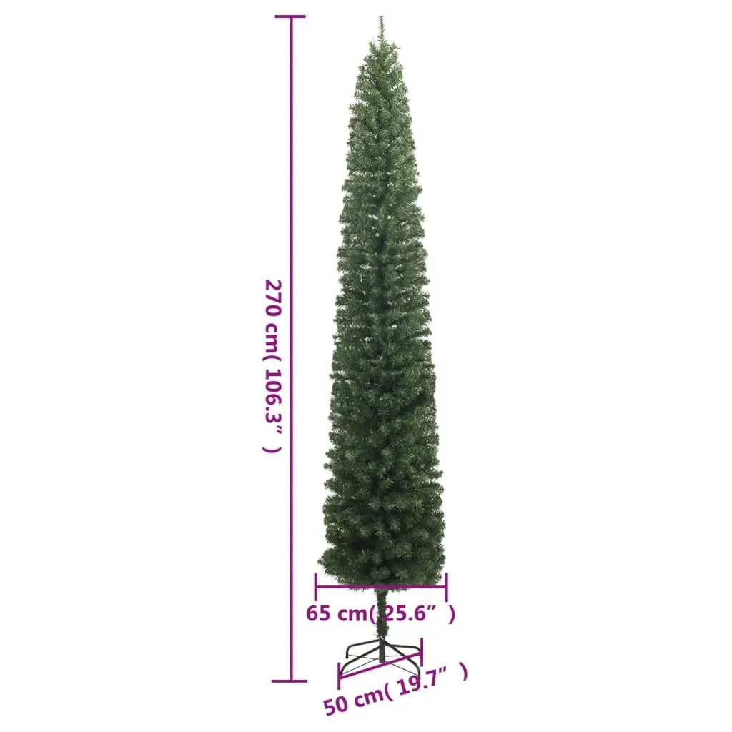 Slim Christmas Tree Metal 270cm Green