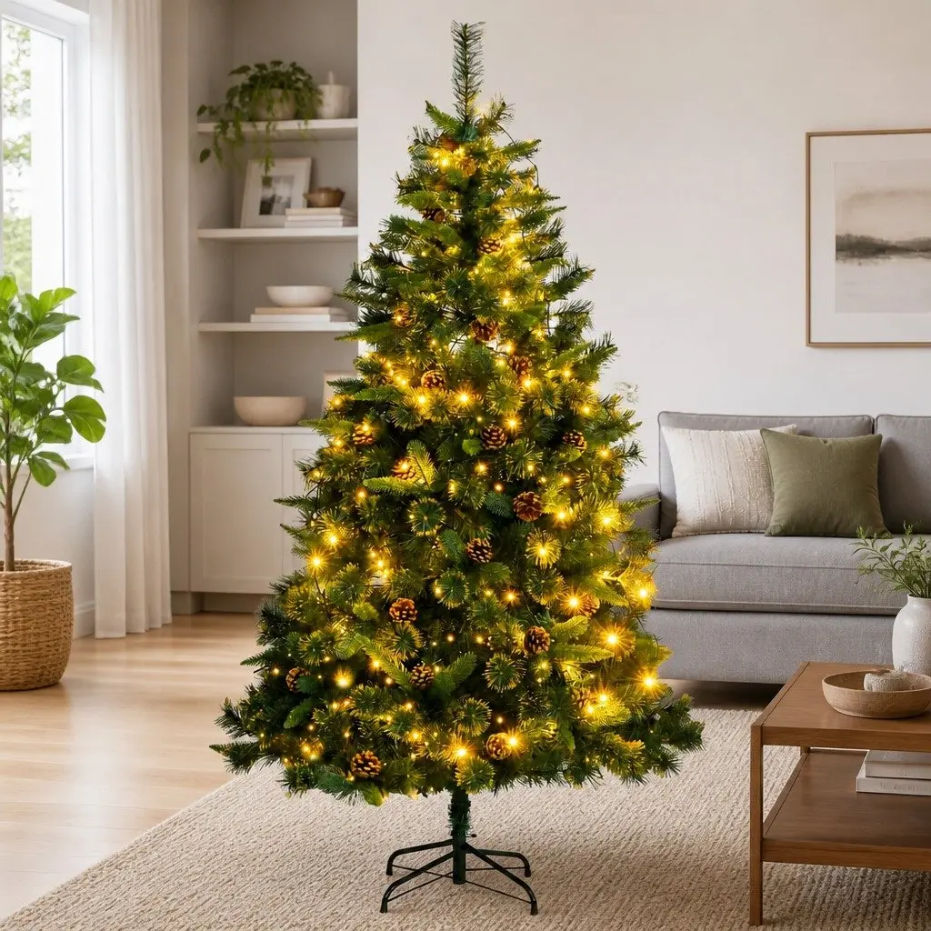 Artificial Hinged Christmas Tree 180cm with 300 LEDs