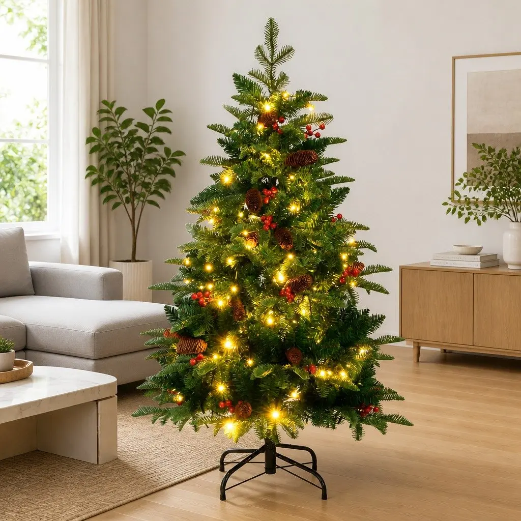 150cm Hinged Christmas Tree with 150 LEDs