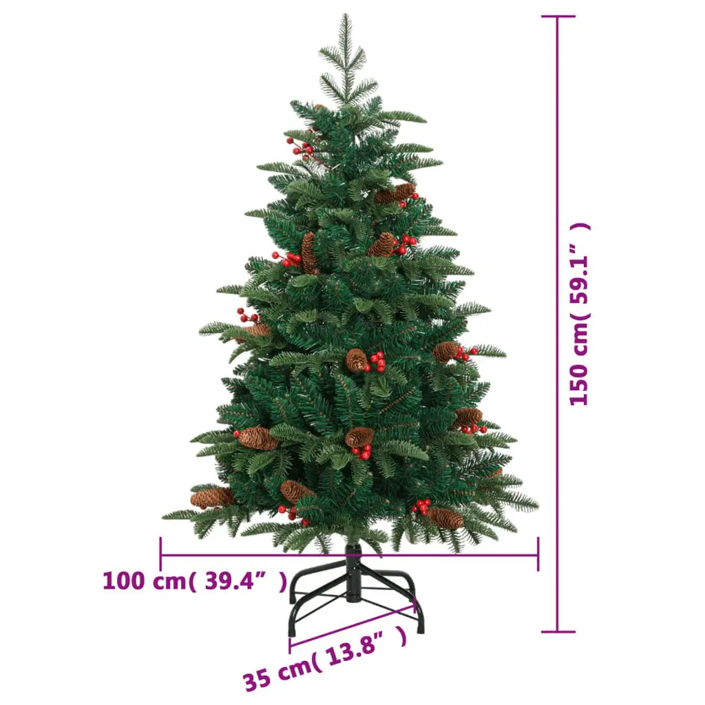 150cm Hinged Christmas Tree with 150 LEDs