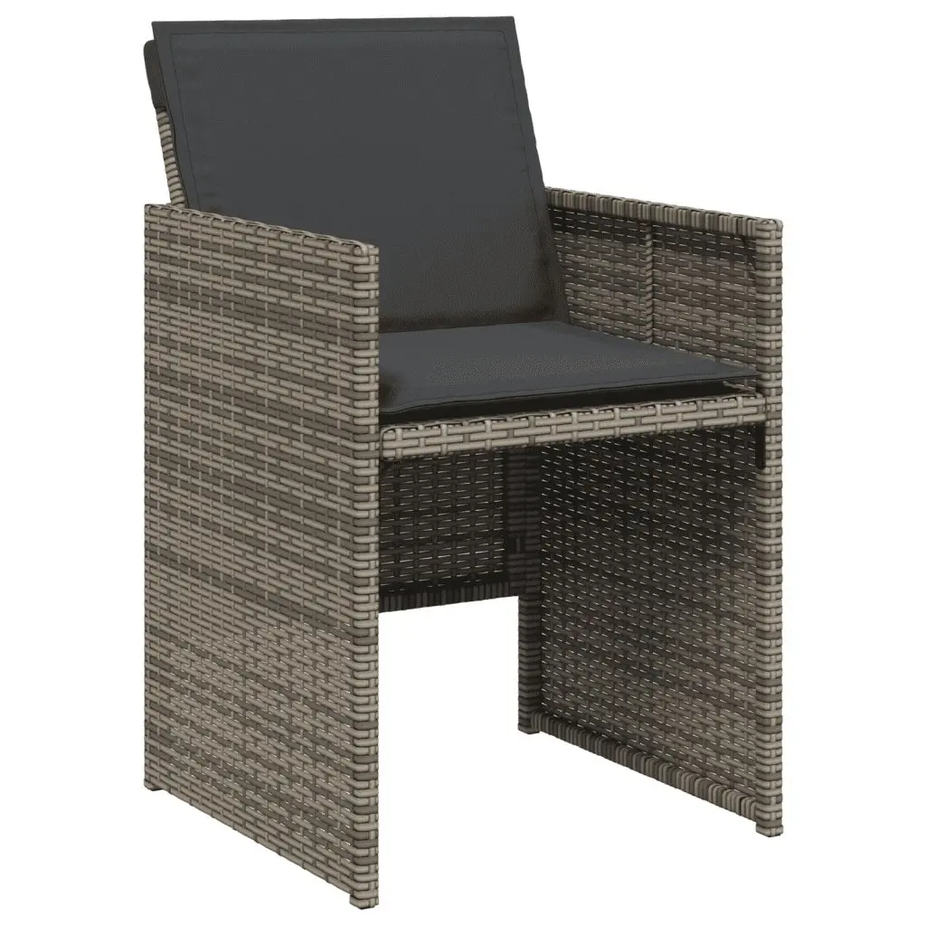 5-Piece Grey Garden Dining Set with Durable Rattan Chairs