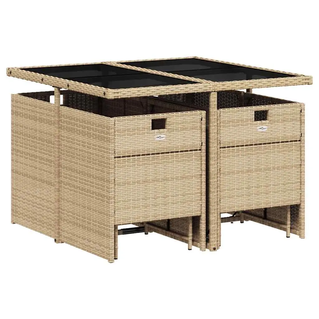 9 Piece Garden Dining Set with Poly Rattan Chairs