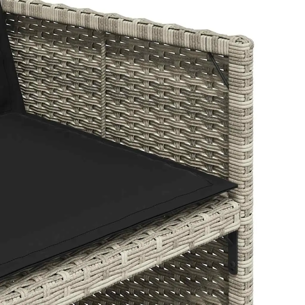 9 Piece Outdoor Garden Dining Set PE Rattan Grey Patio Table Chairs Cushions