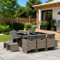 Premium 11-Piece Outdoor Dining Set with Cushions