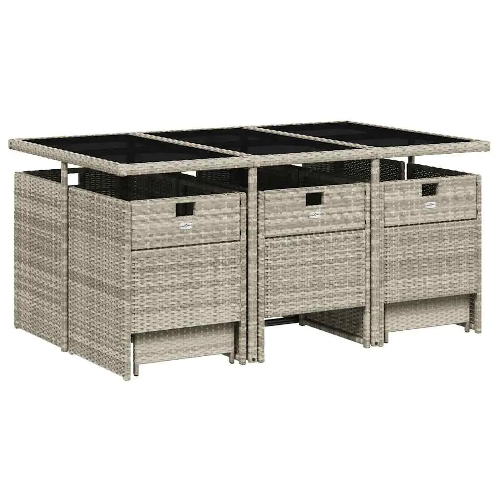 Light Grey PE Rattan 11 Piece Garden Dining Set