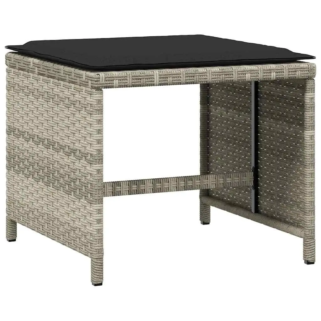 Light Grey PE Rattan 11 Piece Garden Dining Set