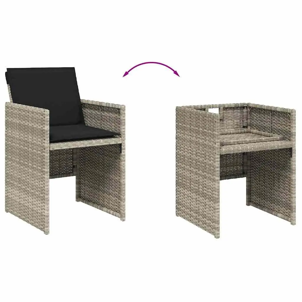 Light Grey PE Rattan 11 Piece Garden Dining Set