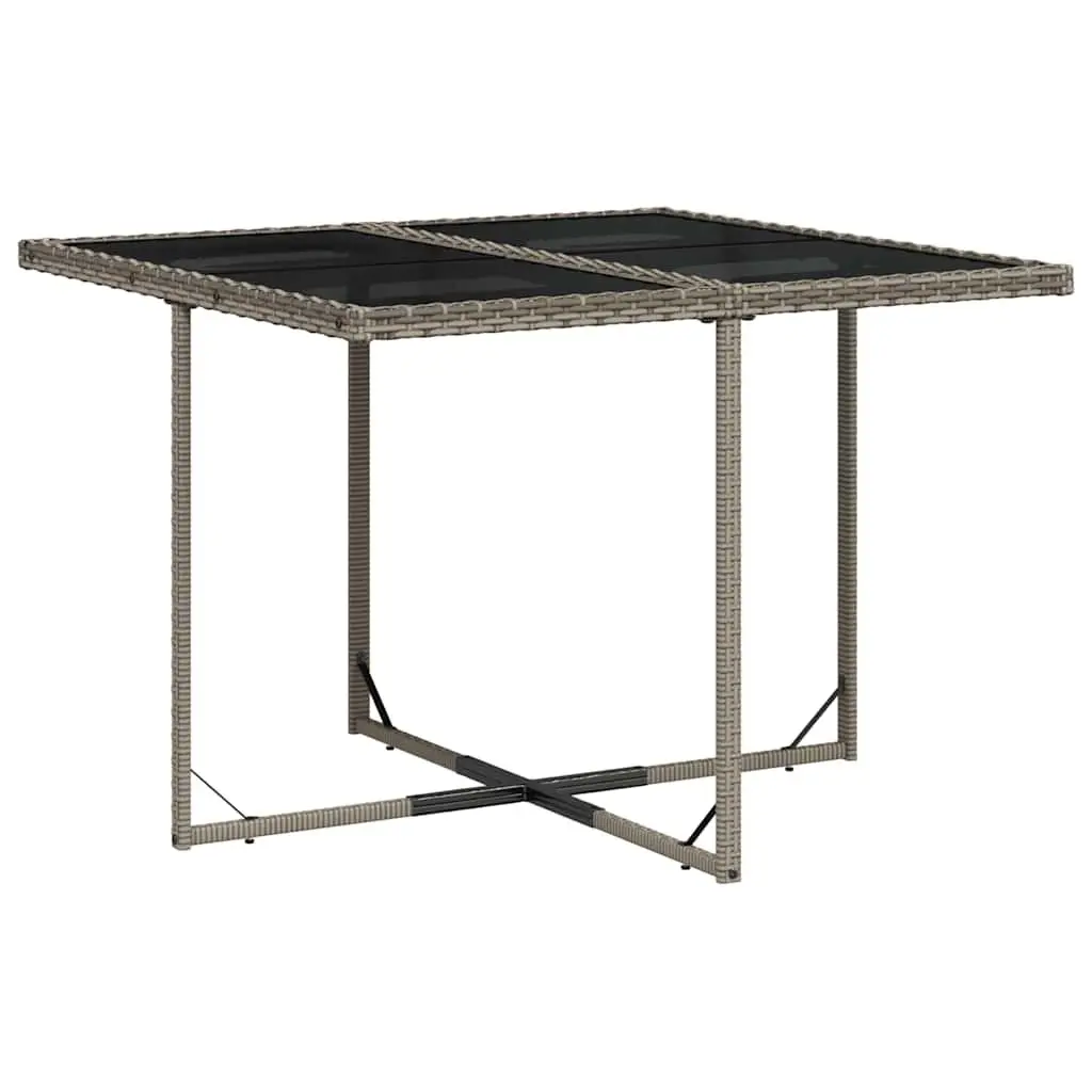 Garden Dining Set 9 Piece with Grey Poly Rattan