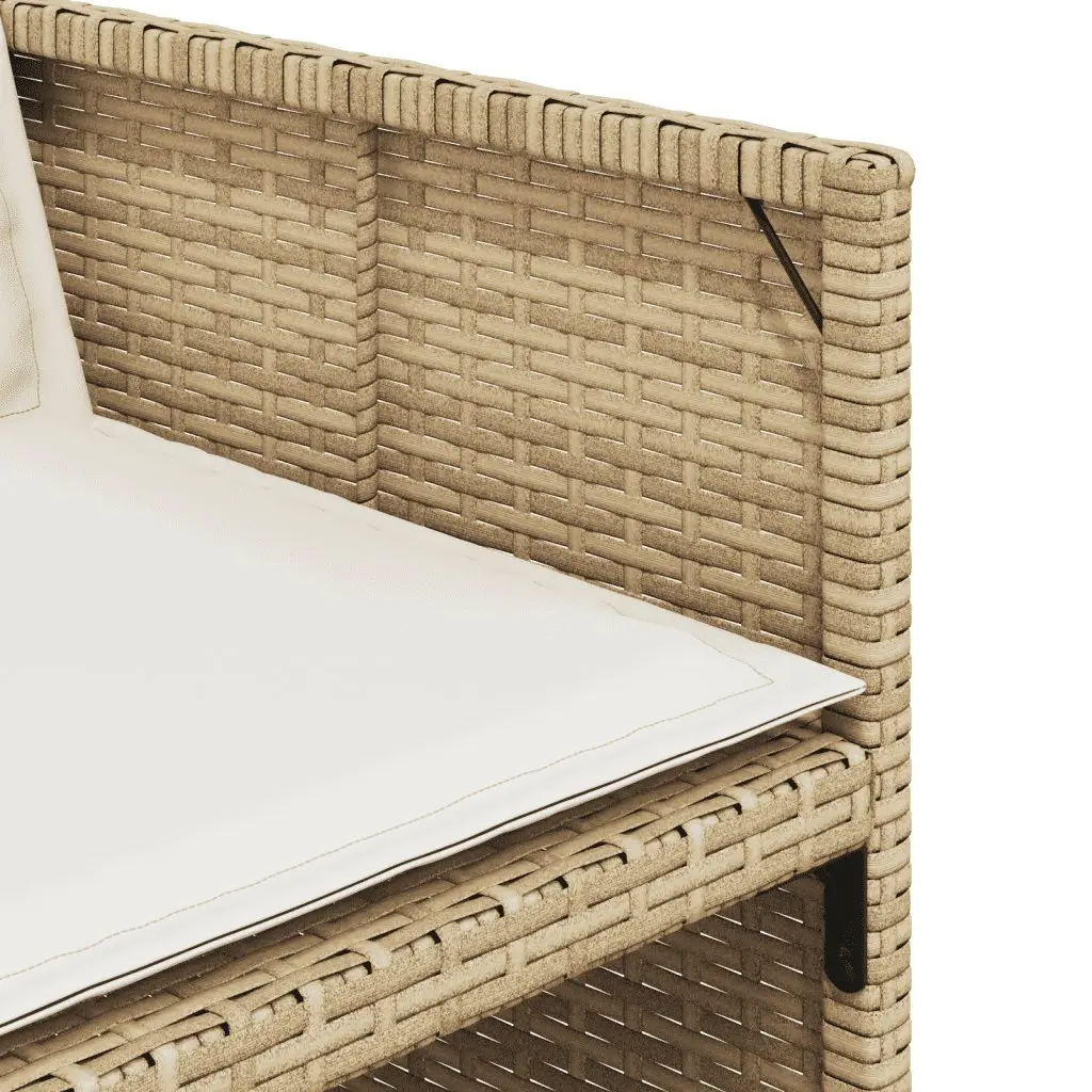 Outdoor Dining Set PE Rattan 9 Piece Beige Chairs Table