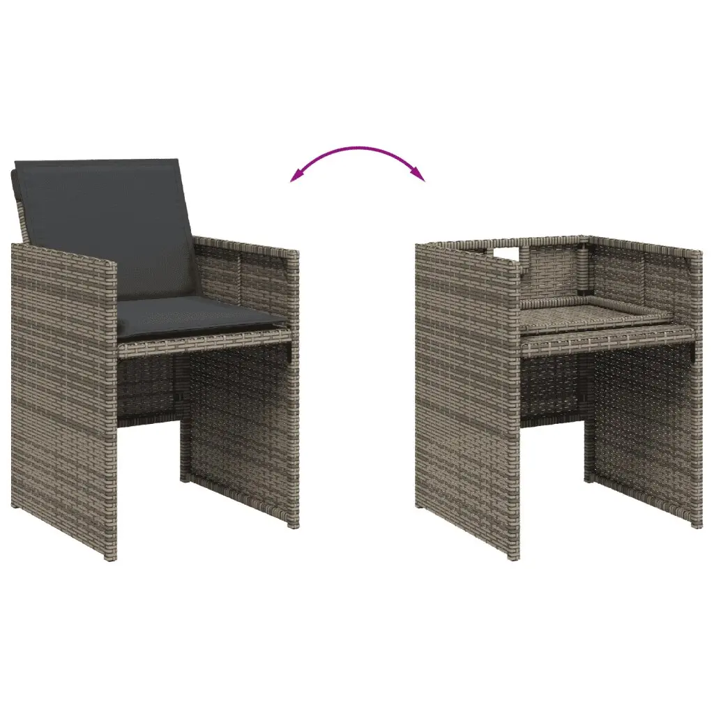 Grey Poly Rattan 11-Piece Garden Dining Set