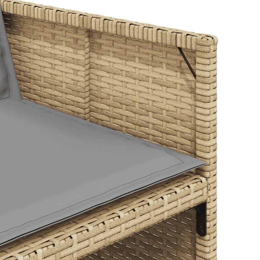 Beige Poly Rattan 11-Piece Outdoor Dining Set