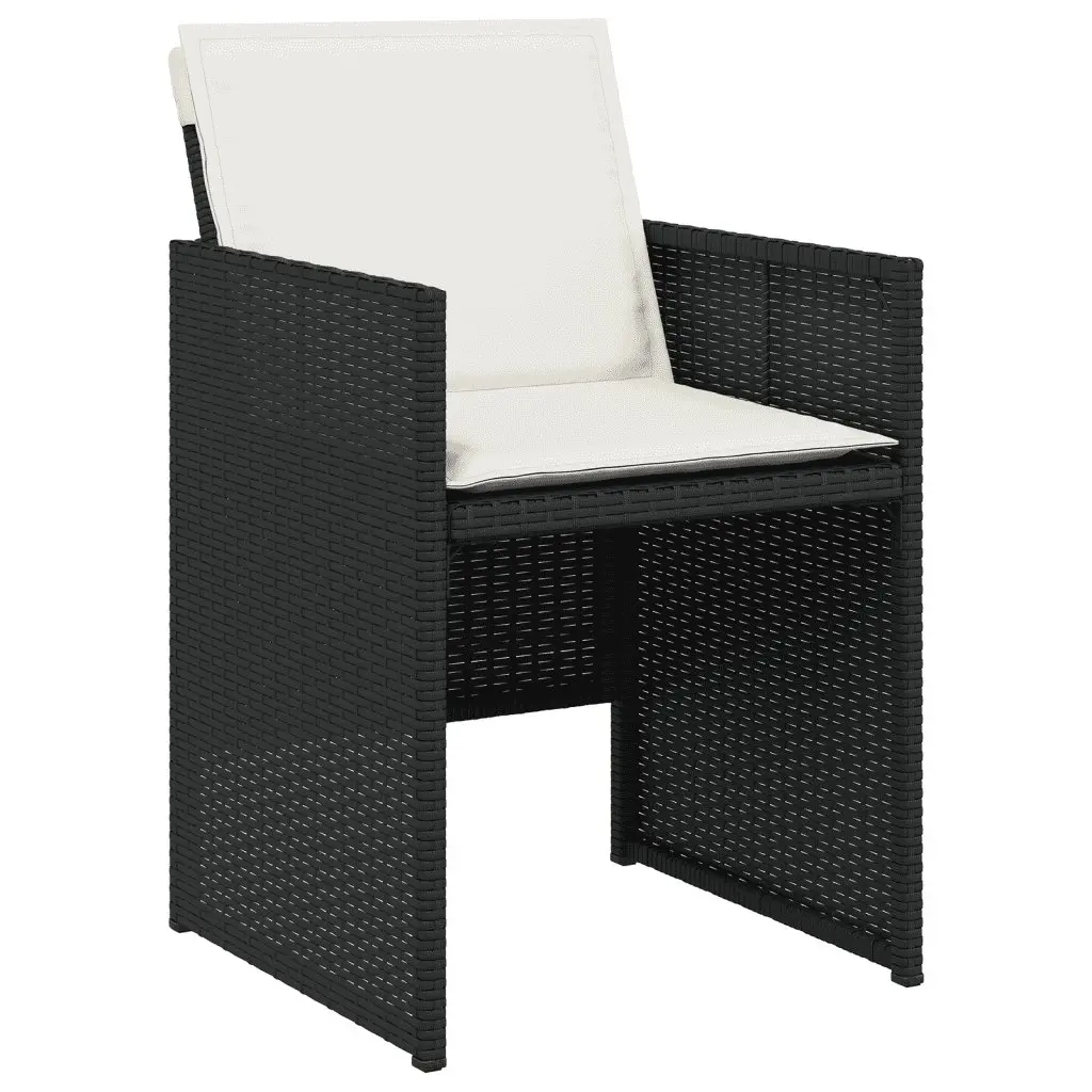 Black Poly Rattan Garden Dining Set 13 Piece Outdoor Furniture with Cushions
