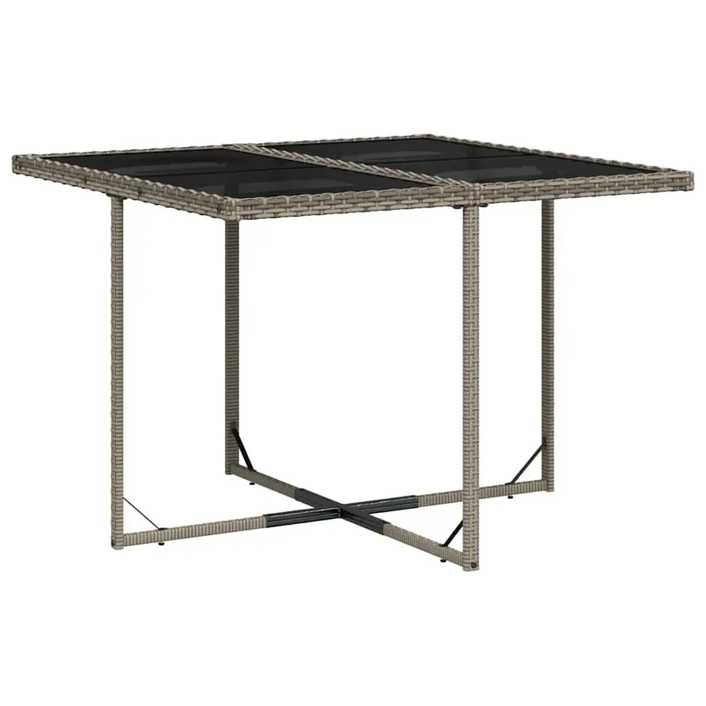 5-Piece Grey Poly Rattan Garden Dining Set