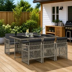 7-Piece Grey Garden Dining Set with Durable Poly Rattan