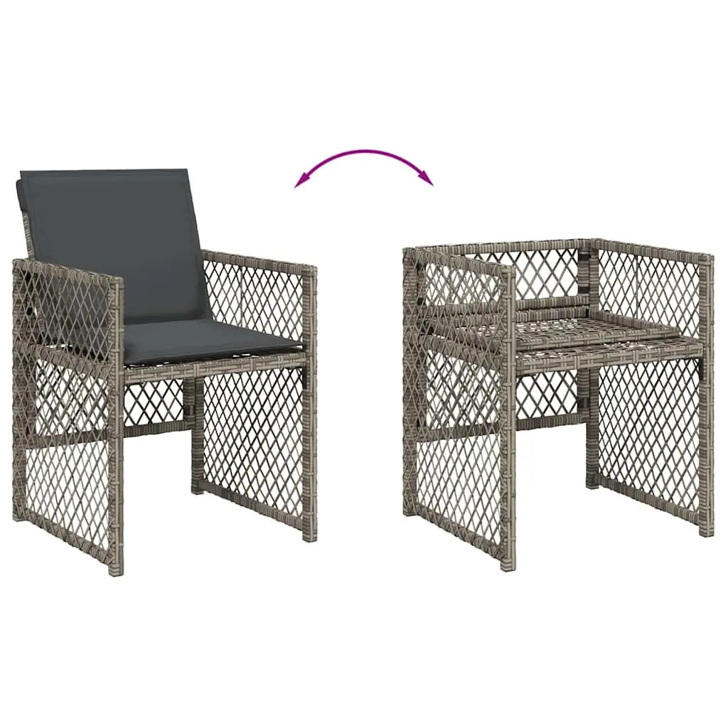 7-Piece Grey Garden Dining Set with Durable Poly Rattan