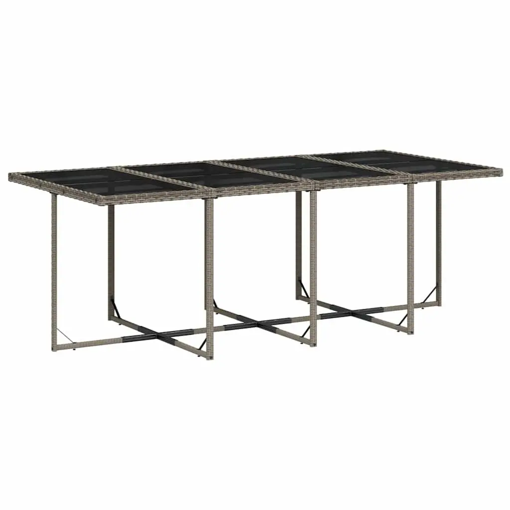 9 Piece Outdoor Dining Set Grey Poly Rattan with Cushions