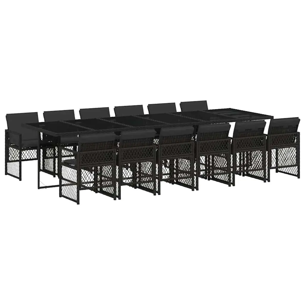 13-Piece Outdoor Garden Dining Set in Black