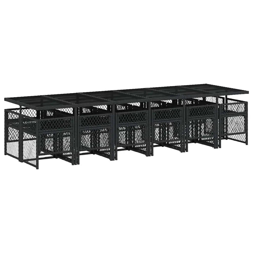 13-Piece Outdoor Garden Dining Set in Black