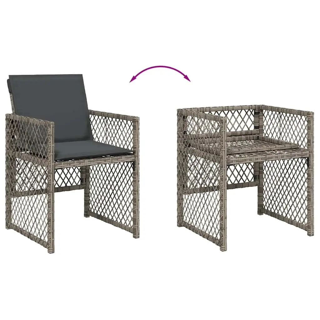 Garden Dining Set 13 Pieces in Grey Poly Rattan
