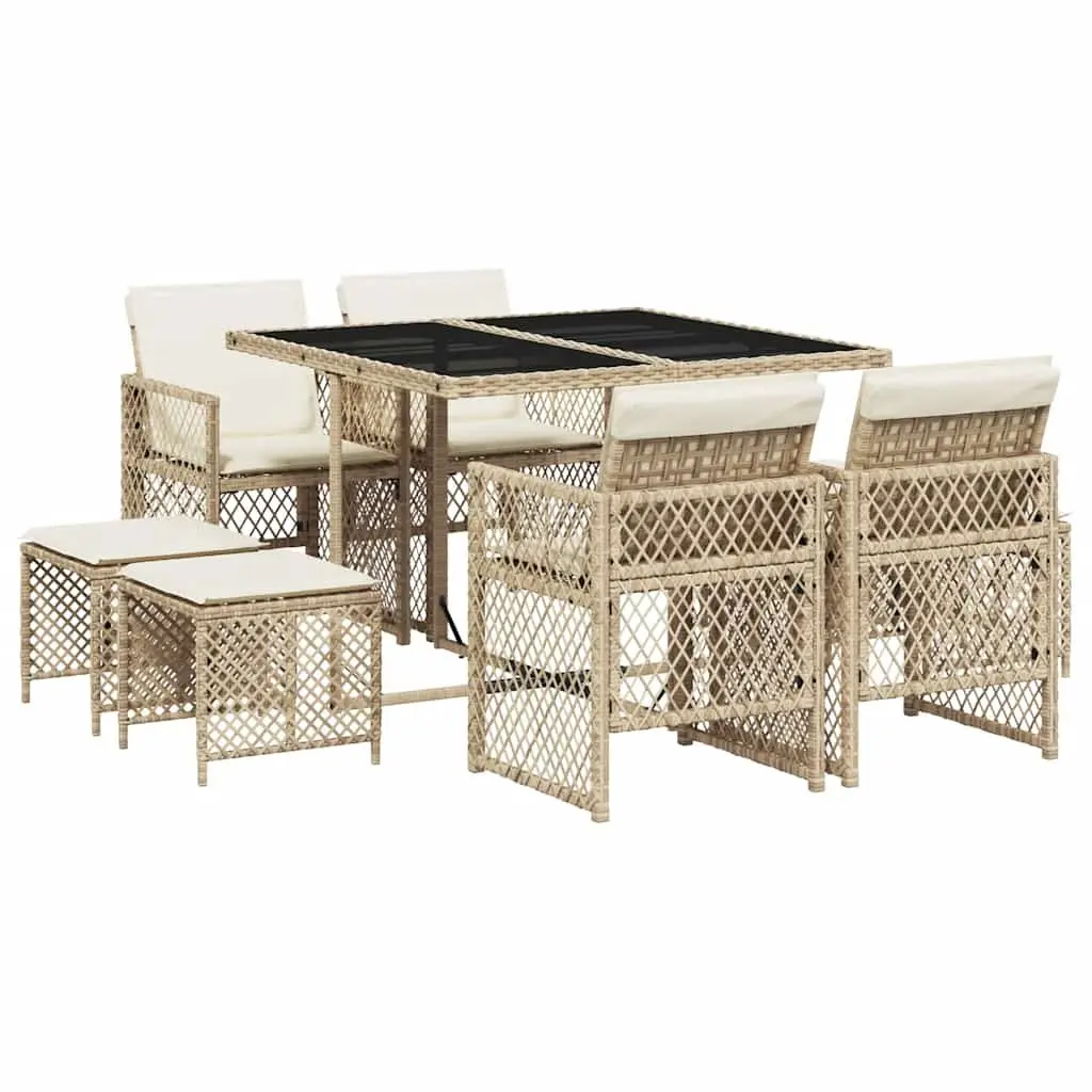 9 Piece Outdoor Patio Dining Set with Cushions