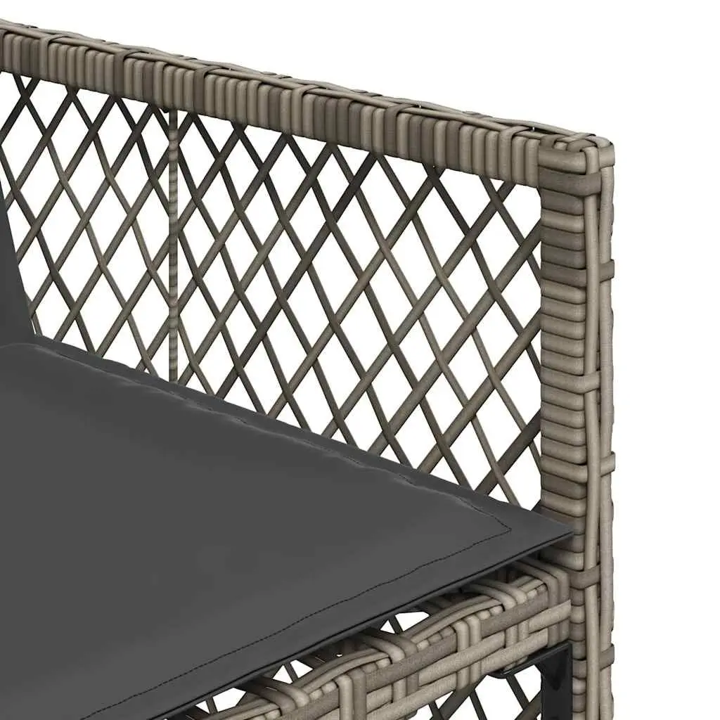 9 Piece Garden Dining Set in Grey Poly Rattan