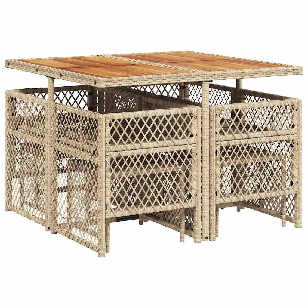 9-Piece Garden Dining Set with Durable Rattan