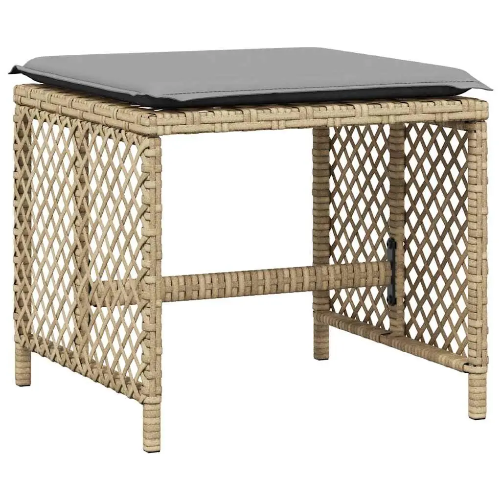 Beige Poly Rattan 11-Piece Garden Dining Set